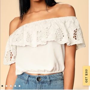 White cropped top